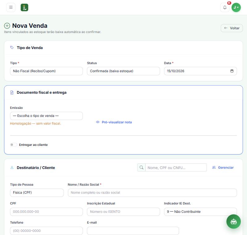 Emissão de NF-e, NFC-e e NF-e Produtor Rural